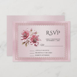 Placa RSVP de Flores Rosa Modernas