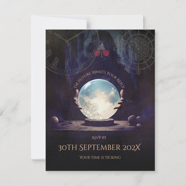 Placa RSVP de Halloween do Fortune Teller (Frente)