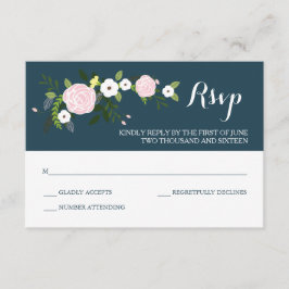 Placa RSVP de Jardim Floral do marinho