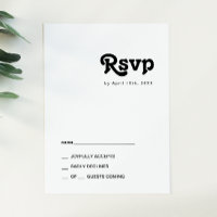 Placa RSVP de Letra Retroativa Moderna