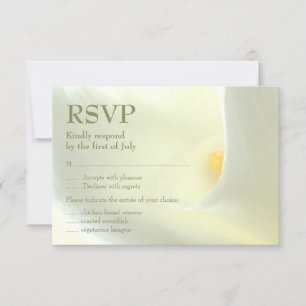 Placa RSVP de Lily de Calla Branca Elegante