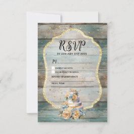 Placa RSVP de Madeira chique Pastel