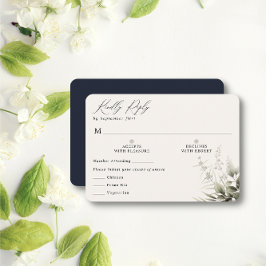 Placa RSVP de Marinho Botânico Verde Simples com R