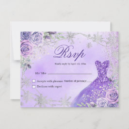 Placa RSVP de Mis Quince e Prata