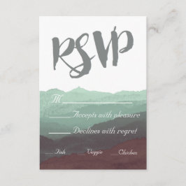 Placa RSVP de Montanha Moderna de Watercolor