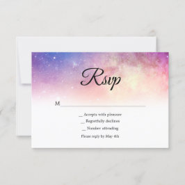 Placa Rsvp de Nuvens Rosa e Azul