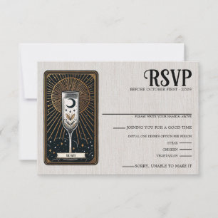 Placa RSVP de Opções de Comida Tarot de Casamento
