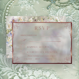 Placa RSVP de outono Floral Elegante