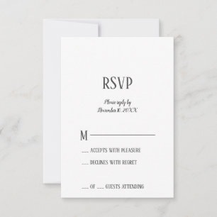 Placa RSVP de Partido de Reforma Minimalista