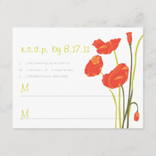 Placa RSVP de Poppies bonito