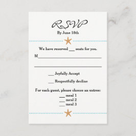 Placa RSVP de Praia com Acentos de Starfish