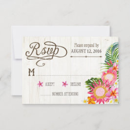 Placa RSVP de Praia Rustic Beach Casada Havaiana