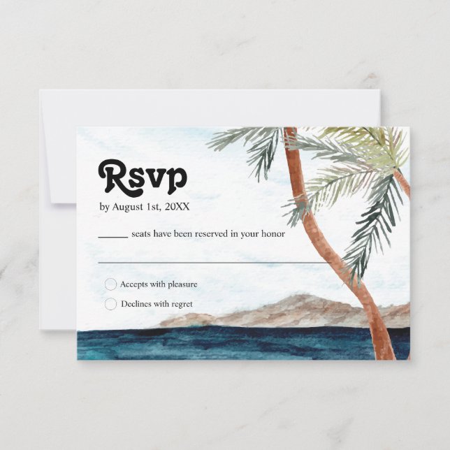 Placa RSVP de Praia Tropical de Punta Cana (Frente)