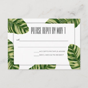 Placa RSVP de Praia Tropical Palm Tree