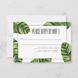 Placa RSVP de Praia Tropical Palm Tree