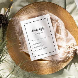 Placa RSVP de Quadro de Casamento Minimalista Simp