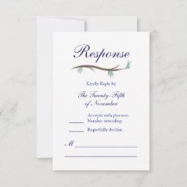 Placa RSVP de Ramais Românticos de Árvore de Neve