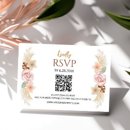 Placa RSVP de Recepção de casamento Floral da Boêm