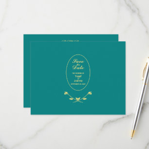 Placa RSVP de Resposta de Casamento de Rosa Teal