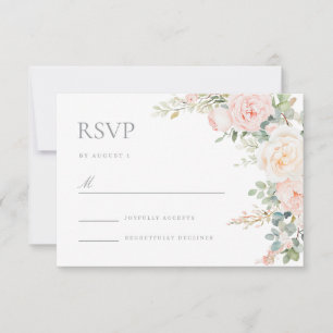 Placa RSVP de Resposta de Casamento Floral de Blus