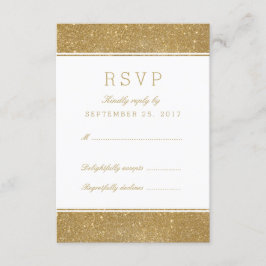 Placa RSVP de Resposta Glitter Dourada de na moda