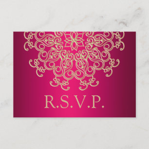 PLACA RSVP DE RESPOSTA INDIANA PARA FUCHSIA E DOUR