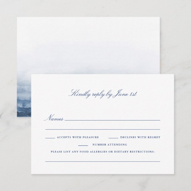 Placa RSVP de Restrições Dietéticas - Conjunto de  (Frente/Verso)