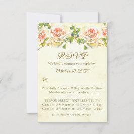 Placa RSVP de Rosa 3.5 x 5 antiga