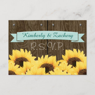 PLACA RSVP DE RUSTIÇA RUSTIC AQUA BLUE
