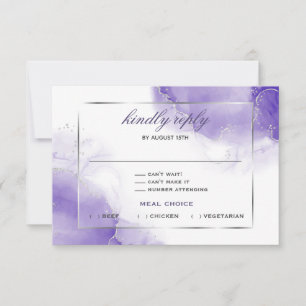 Placa RSVP de Script Purple Ameyst