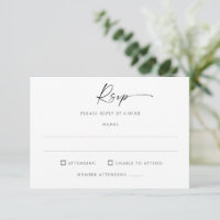 Placa RSVP de Seleção de Alimento Minimalista e Mú