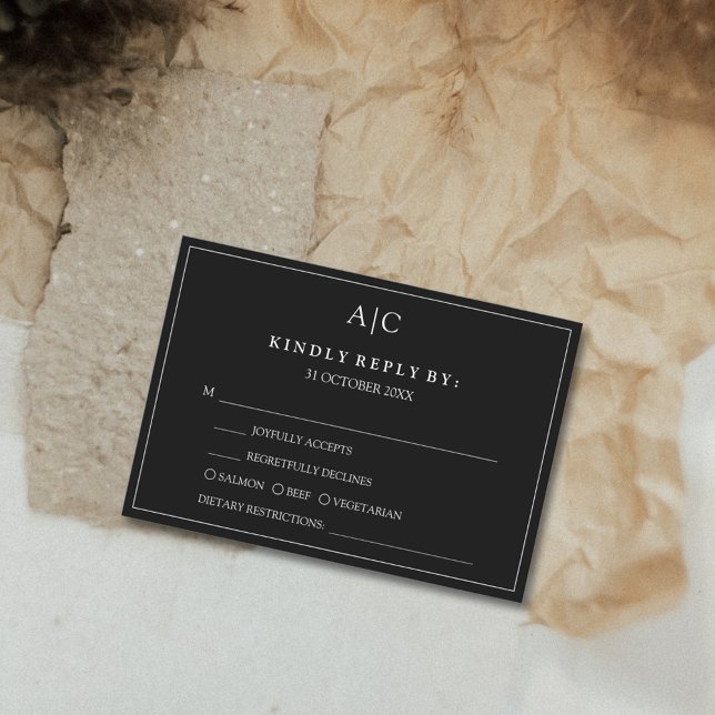 Placa RSVP de Seleção de Remessa do Monograma Pret (Criador carregado)