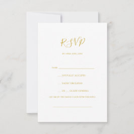 Placa RSVP de Solicitação de Música Dourada Elegan