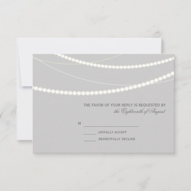 Placa RSVP de Strings de Luz Elegante Personalizáv (Frente)