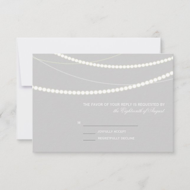 Placa RSVP de Strings de Luz Elegante Personalizáv (Frente)