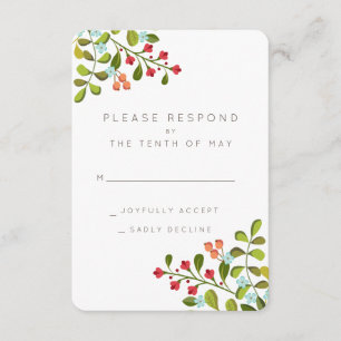 Placa RSVP de Suite de Casamento Floral de Jardim