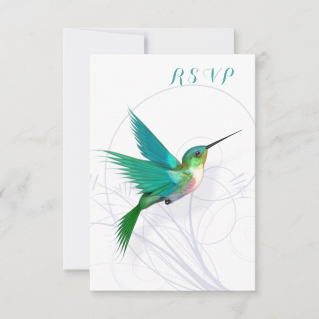 Placa RSVP de Swirl de Hummingbird (Frente)