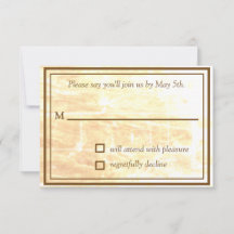 Placa RSVP de Tradições de ouro