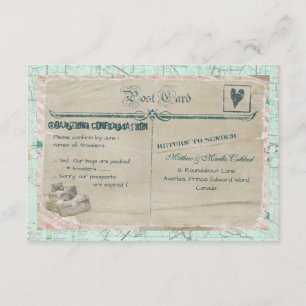 Placa RSVP de Viagem de Suitcases