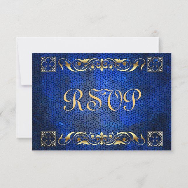 Placa RSVP de Vidro Estampado Azul (Frente)