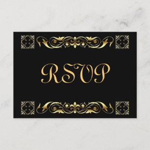 Placa RSVP de Vidro Preto Imperador