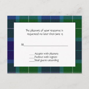 Placa RSVP de Xadrez Wallace