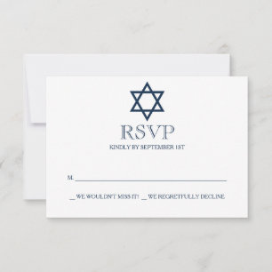 Placa RSVP do Bar Azul de pré-disquete Mitzvah
