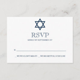 Placa RSVP do Bar Azul de pré-disquete Mitzvah