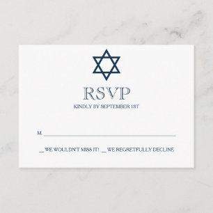 Placa RSVP do Bar Azul de pré-disquete Mitzvah