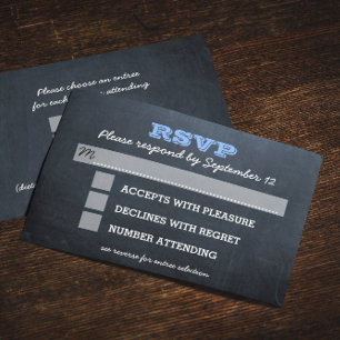 Placa RSVP do Bar Azul do Quadro Chalkboard Mitzva