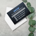 Placa RSVP do Bar Azul Mitzvah<br><div class="desc">Estas Cartões RSVP rústicas são perfeitas para qualquer celebração do Bar Mitzvah. Cada linha de texto é perfeitamente personalizável para dizer exatamente o que você quer! Produtos correspondentes disponíveis na Coleção de Celebrações Mitzvah do Bar.</div>