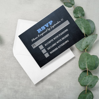 Placa RSVP do Bar Azul Mitzvah