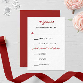 Placa RSVP do Casamento outono Burgundy