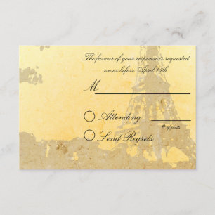 Placa RSVP do Casamento vintage Paris